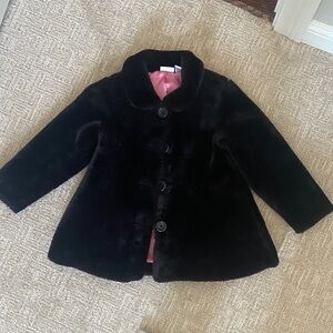 N Kids Black Fur Coat